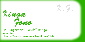 kinga fono business card